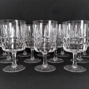 12 Art Deco wine glasses in cut crystal (in the style of Marignane Baccarat)