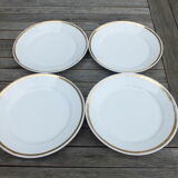 4 plates with hors d'oeuvre in porcelain of Paris 19th - gold net