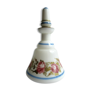 carafe opaline blanche liserés bleus & or fin guirlande de roses: Napoléon III