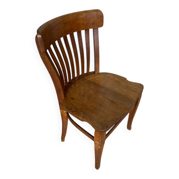Chaise De Bureau Ancienne Bois Chêne Massif Années 30 Vintage