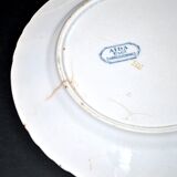 Sarreguemines set of 4 antique Aïda flat plates in earthenware from Sarreguemines U&C 19th century.