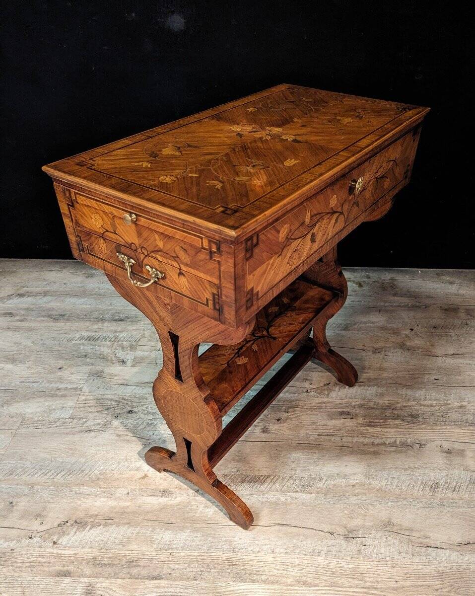 Louis XV Style Middle Side Table In Marquetry