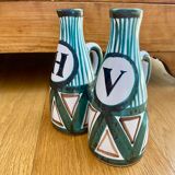 Vinegar oiler, pitchers Robert Picault ceramic Vallauris