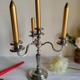 Silver-plated metal candelabrum chandelier SNPA with 4 lights