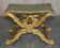 Folding stool with X-frame, carved golden wood, 19th century.
