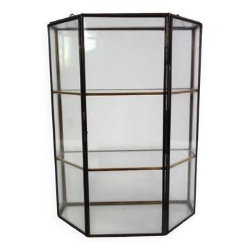 Vitrine Murale Vintage Verre Et Laiton