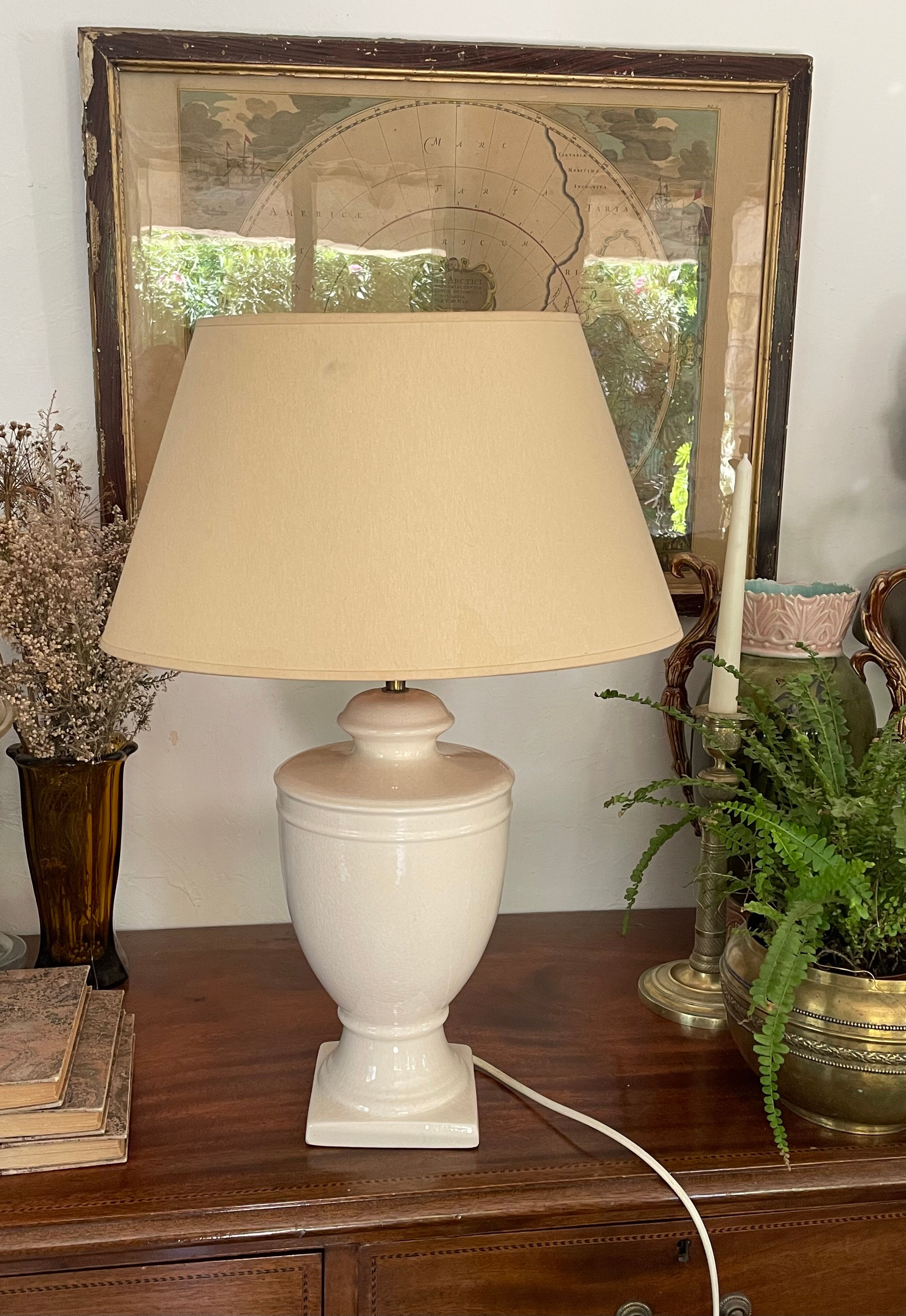 Vintage cracked ceramic lamp foot