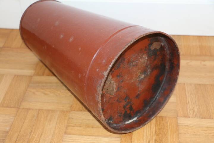 Brown enamelled steel pitcher