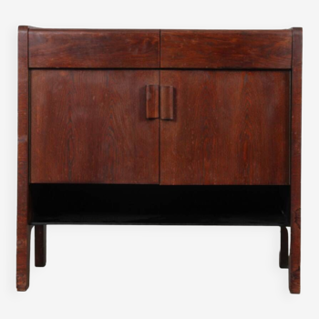 Commode en bois et opaline des années 1960