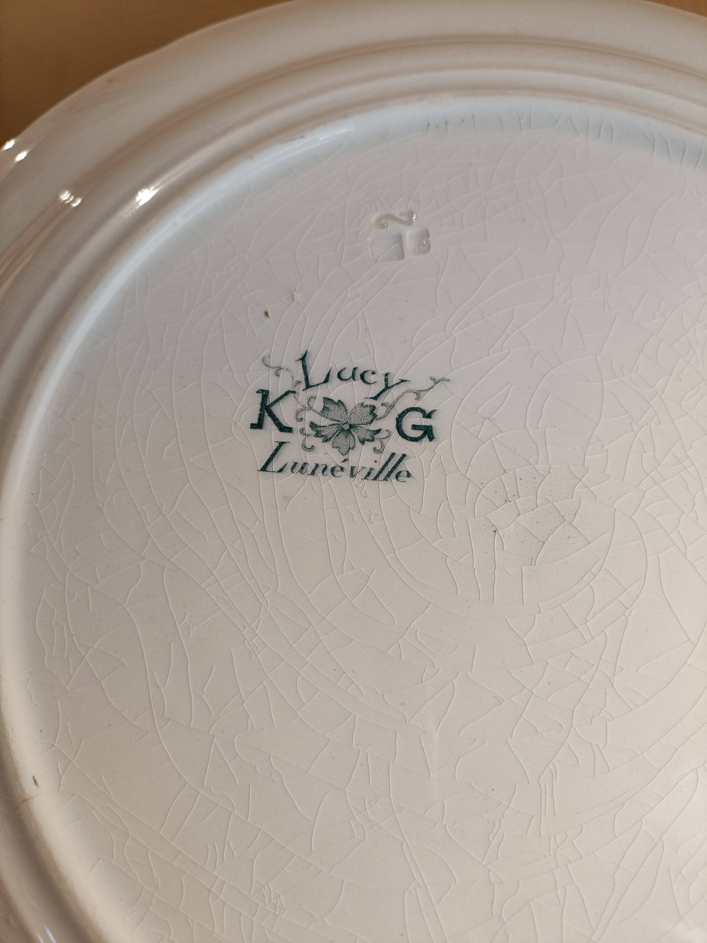 Iron flat plate Lunéville Art Nouveau Lucy 1900