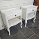 Pair of white patinated Louis XV style bedside tables