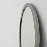 Miroir mural ovale chromé Art Déco, Belgique vers 1920