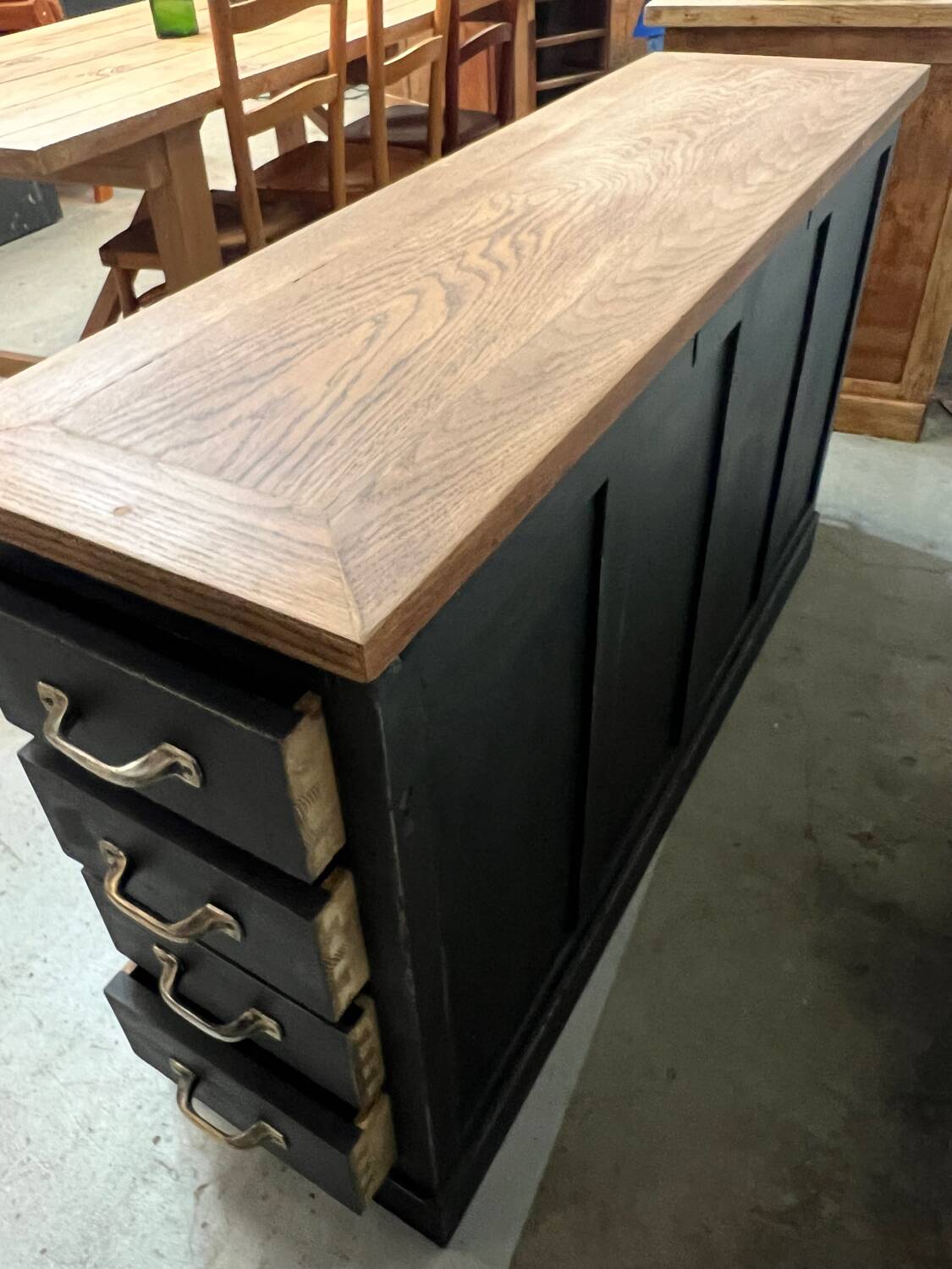 Old oak workshop drawer unit