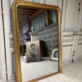Large Louis Philippe Style Gilded Stucco Fireplace Mirror