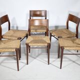 Teak Cane Chairs 351 Georg Leowald for Wilkhahn 1960s