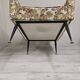 Pair of Mid-Century Design armchairs – jacquard upholstery with tapered legs