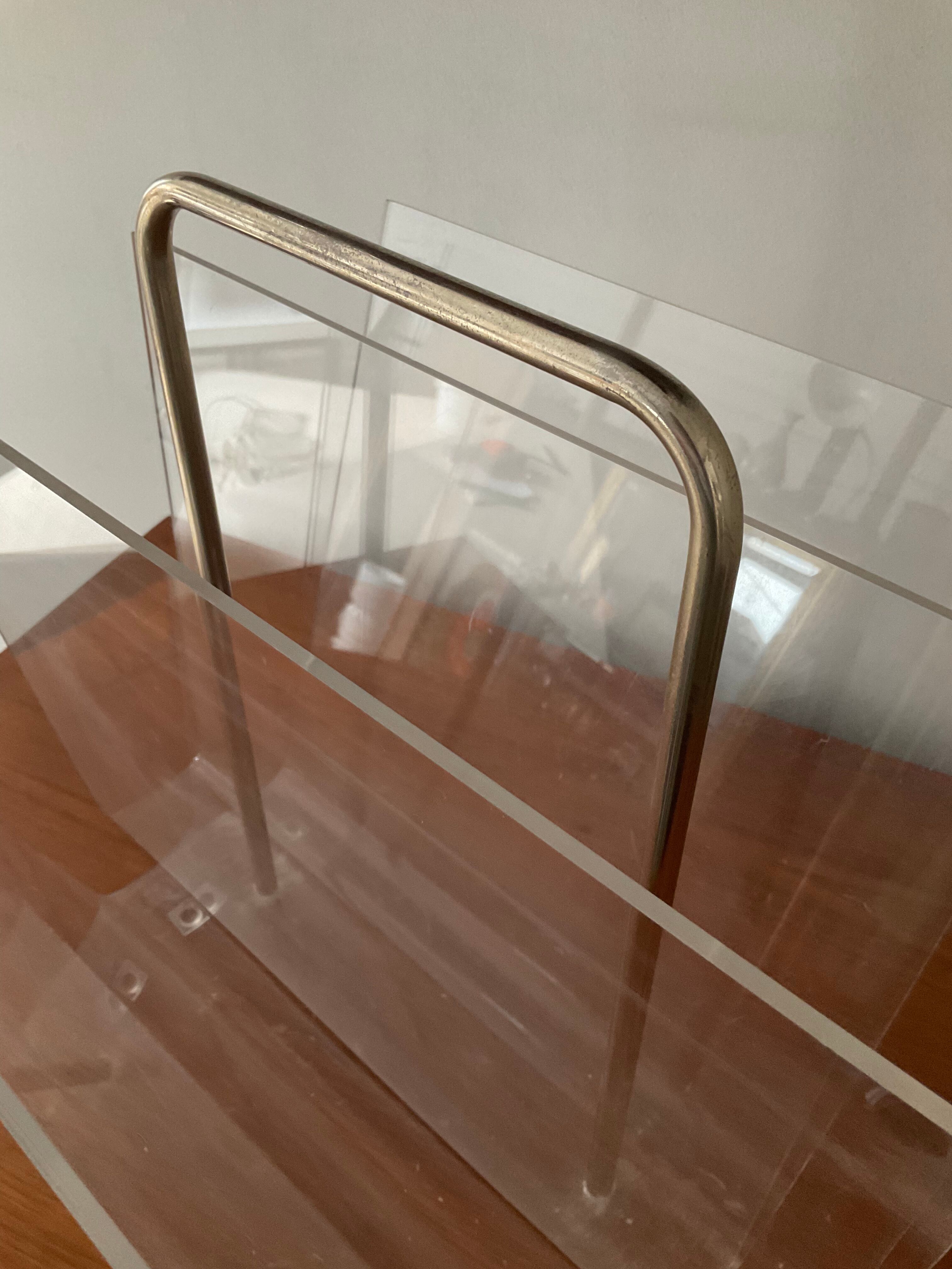 Vintage Plexiglas magazine holders from the 70s and 80s