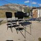 Series of 4 vintage black skai chairs - Vanac Aix