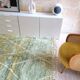 Tapis berbère Béni Ouarain vert à losanges blancs
