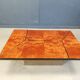 Table basse de bar cachée vintage en bois de ronce, années 1970
