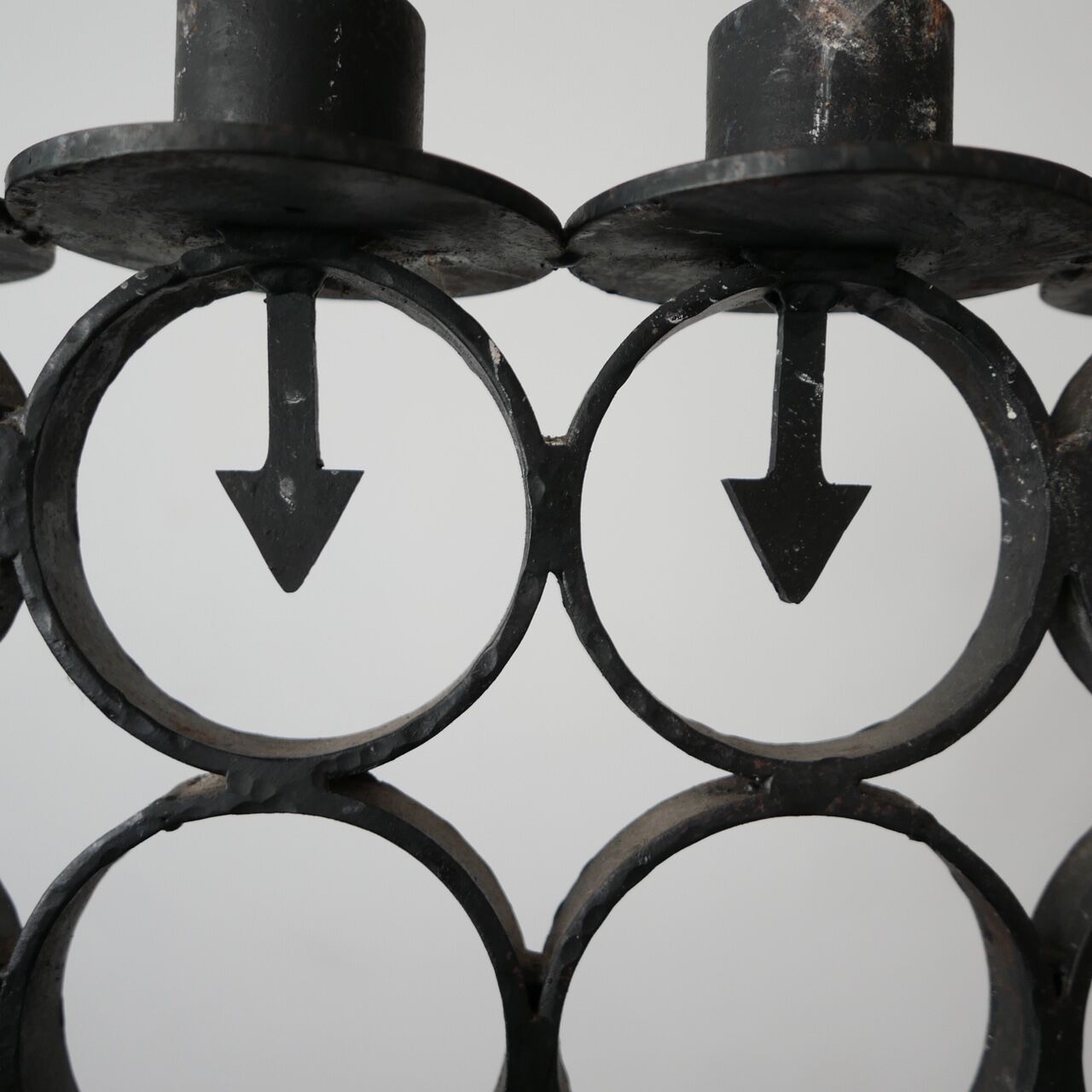 Antique cast iron swedish four arm candlestick