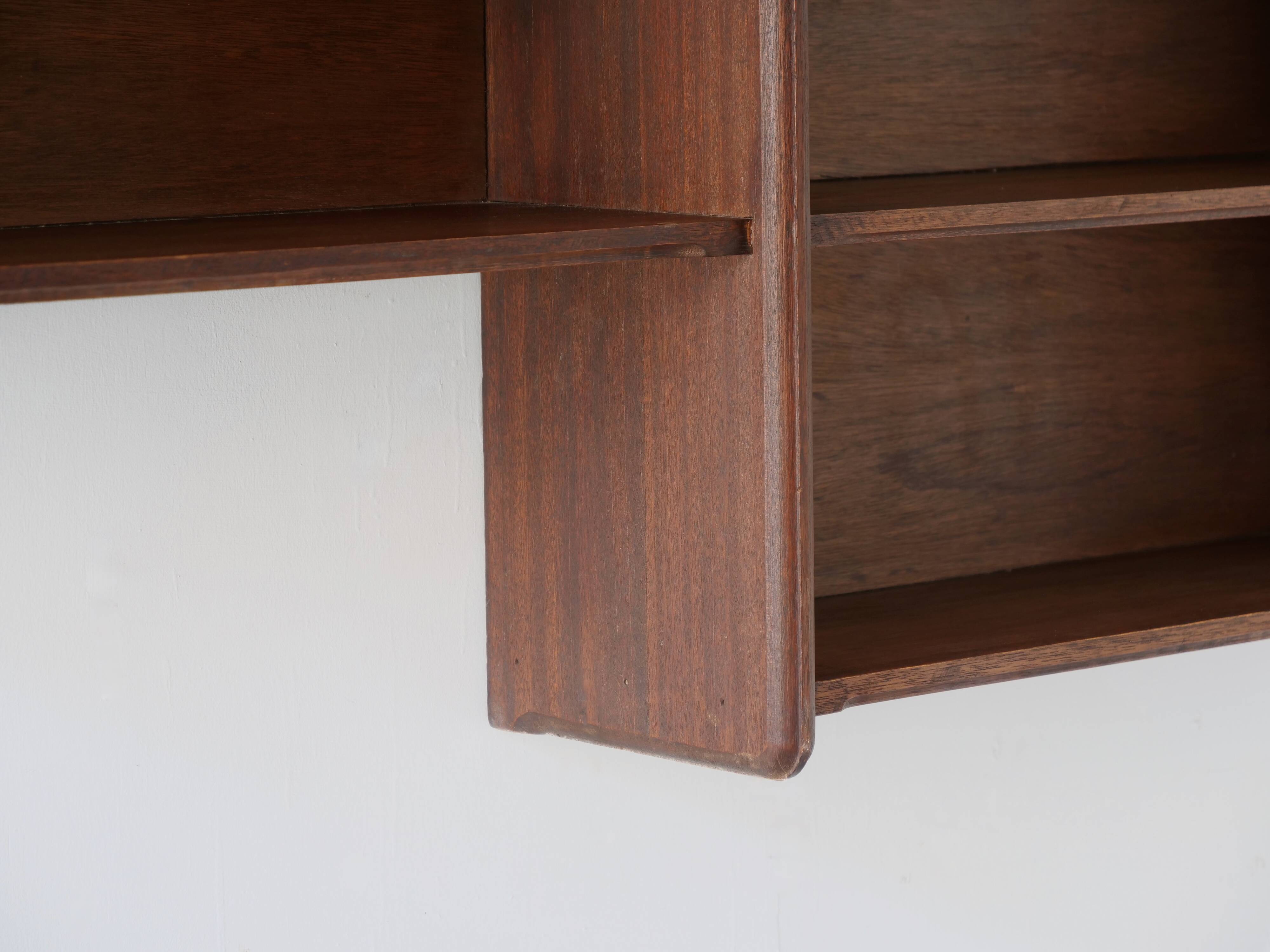 Art deco wall shelf in solid wood