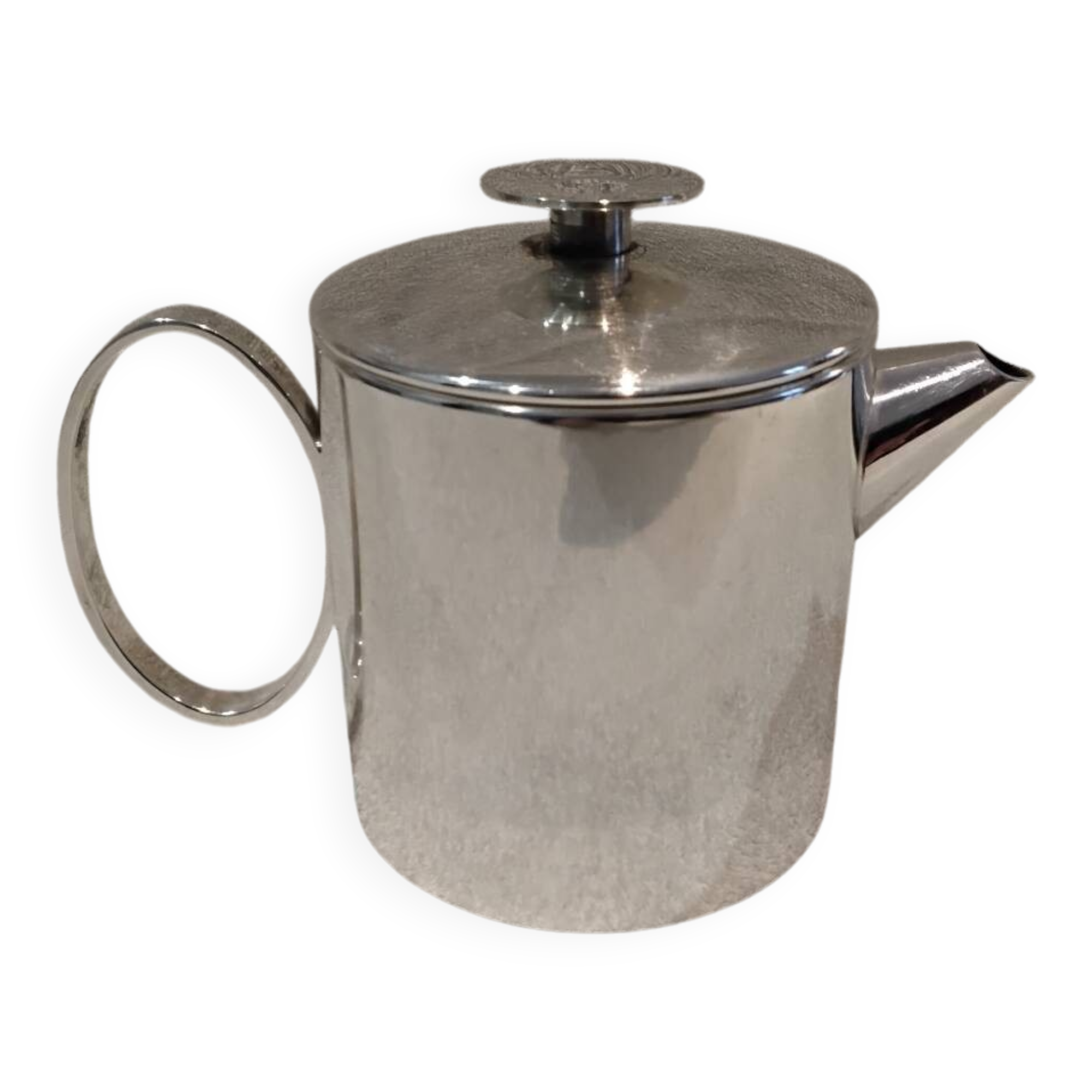 Silver metal teapot silversmith Christofle model Mercury Sabattini