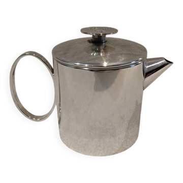 Silver metal teapot silversmith Christofle model Mercury Sabattini