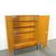 Meuble en placage avec tiroirs et piètement en acier, armoire vintage