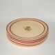 lot de 6 assiettes plates fleuries et liserés Gien 1950