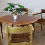 VINTAGE SCANDINAVIAN CHAIRS FURNITURE FABRIC AND WOOD 1960 SWEDEN 