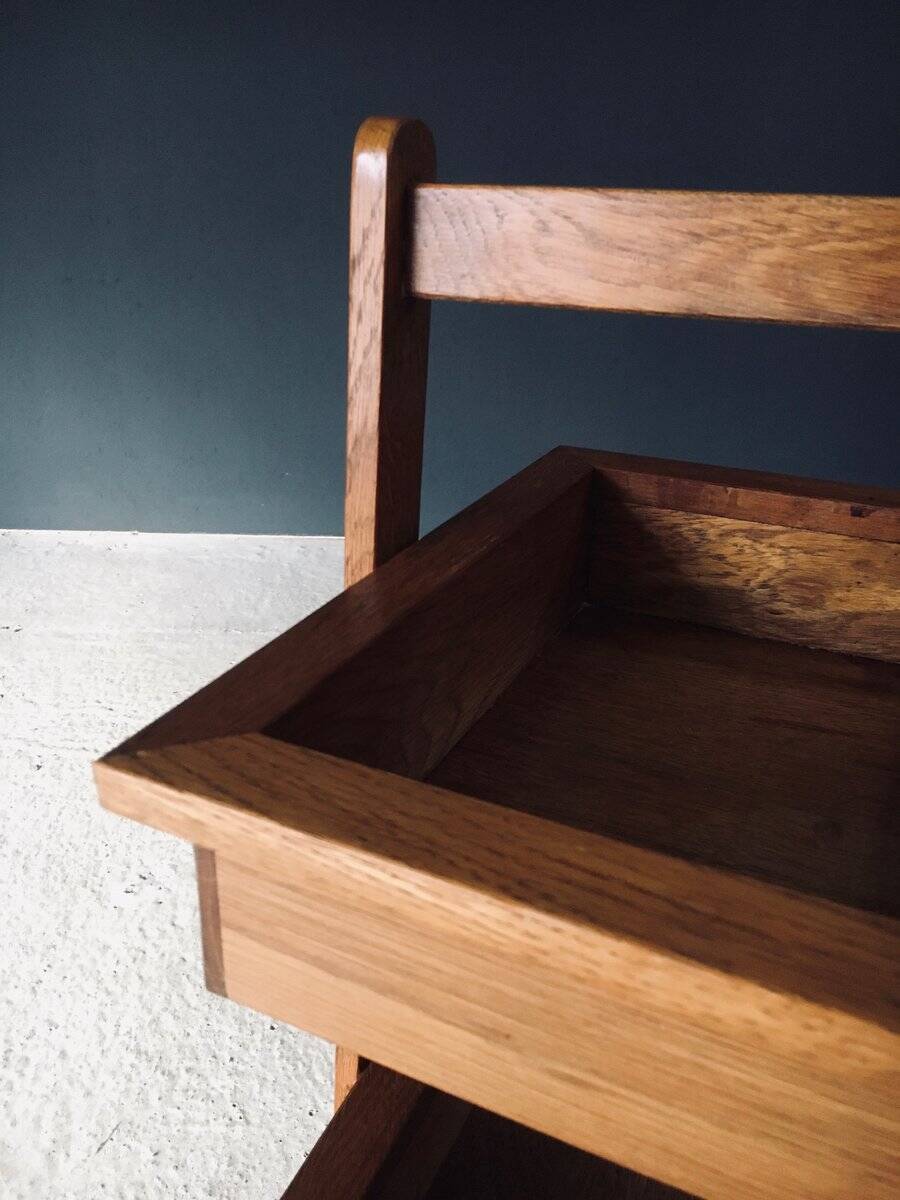 Mid-Century Oak Magazine Holder, Belgium, 1950s