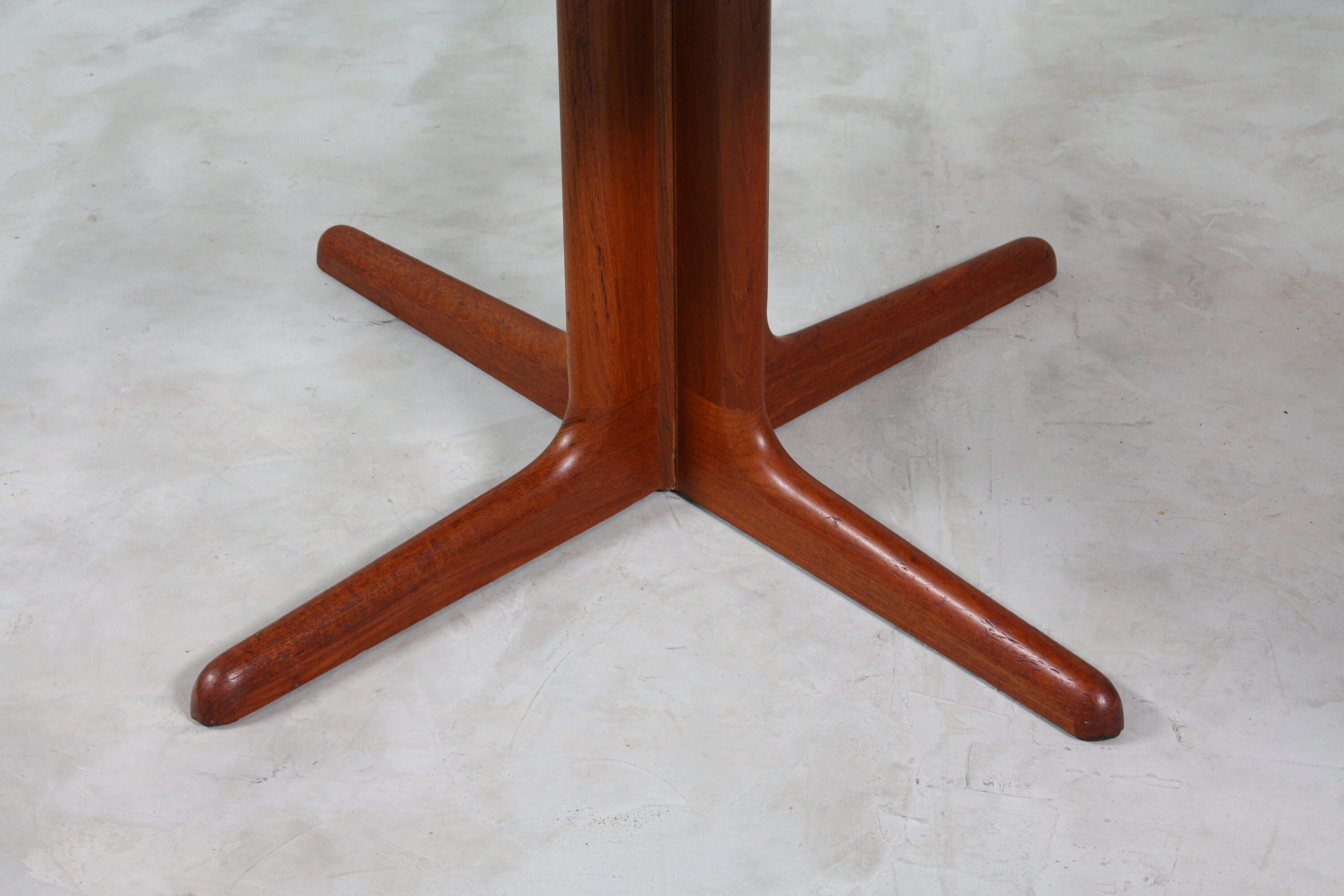Round danish teak & white dining table, 1960s
