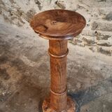 Ancient French pedestal in elm – Stand from the early 1900s