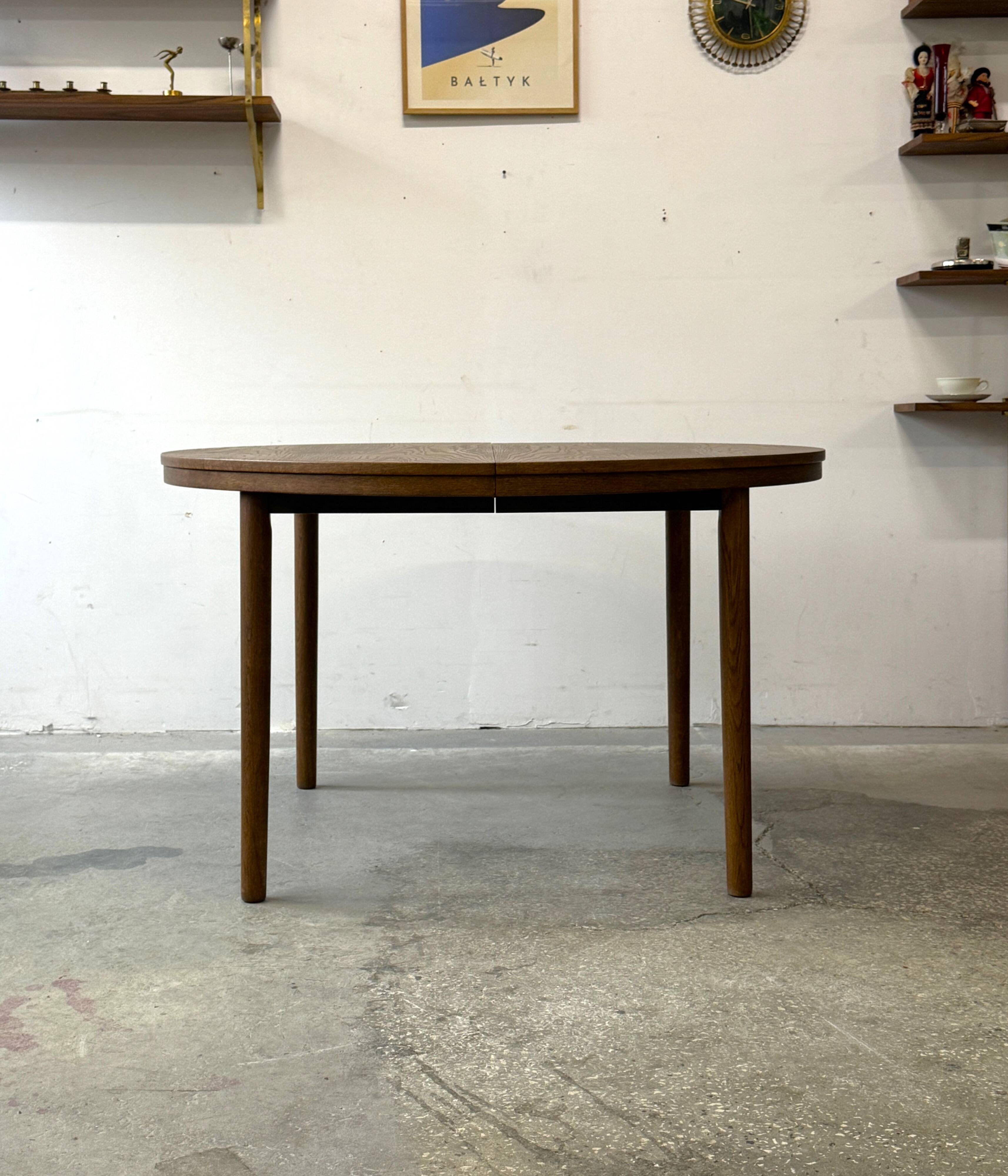 Table extensible en chêne, Danemark, années 1960/1970, vintage, milieu du siècle moderne