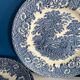 Service de 4 assiettes à dessert vintage porcelaine anglaise bleu décor cha
