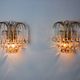 Pair of Venini "drops" wall lights, 3 levels, murano glass, Italy, 1970