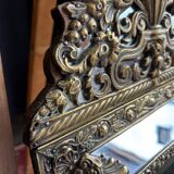 Napoleon III style mirror with gilt brass side panels