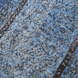 3x7 Navy Blue Vintage Runner Rug, 78x218Cm