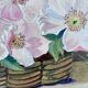 Set of vintage original flower oil paintings, flower still life pair