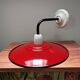Red enamelled sheet metal wall light