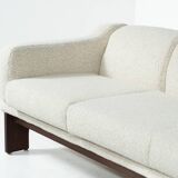 Oriolo canapé by Claudio Salocchi for Sormani in wood and white fabric.