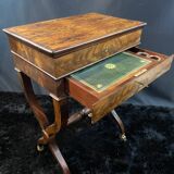 Louis-Philippe period mahogany writing desk with candlestick, 19th century