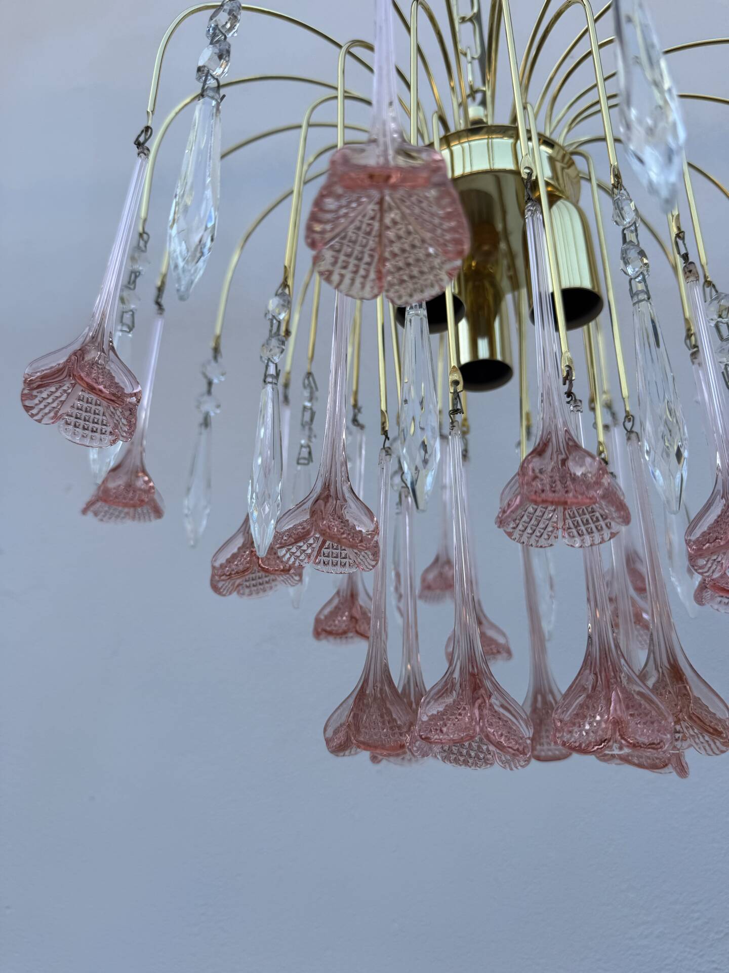Lustrous rose Murano glass from the 1980s.