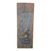 JEHAN - Painted Carved Panel with DRAKKAR Motif