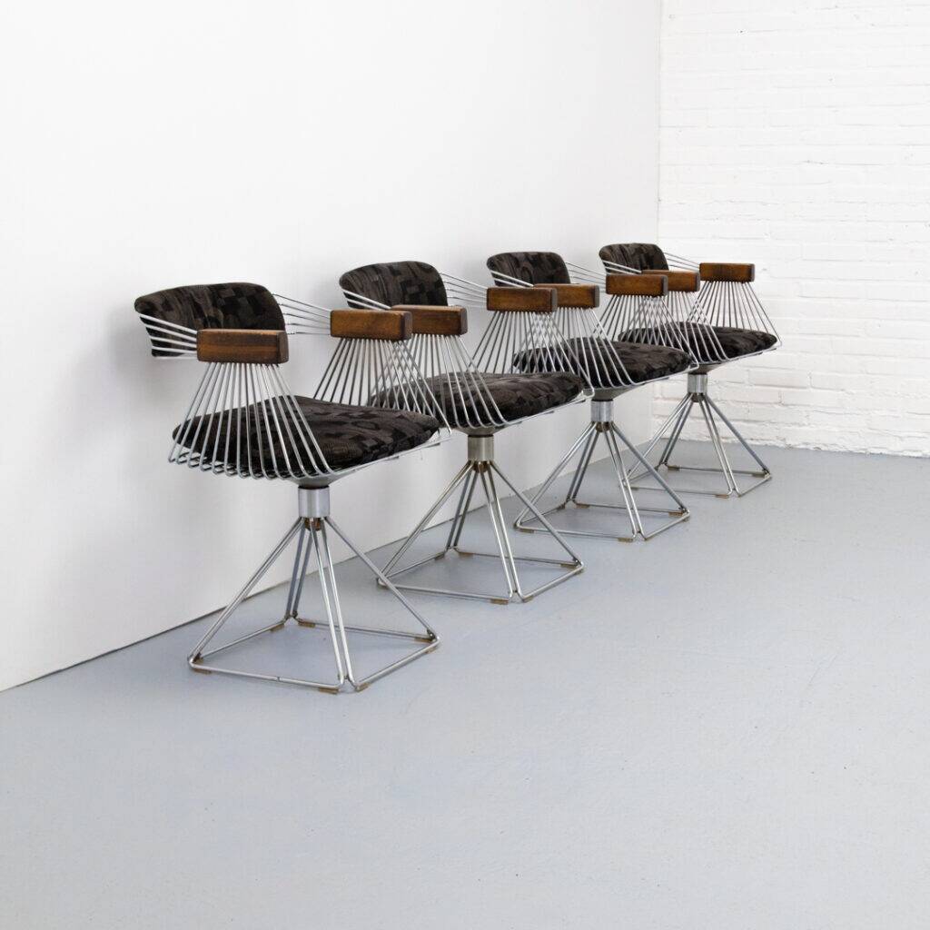 Rudi Verelst Delta Dining Chair Set 1970s
