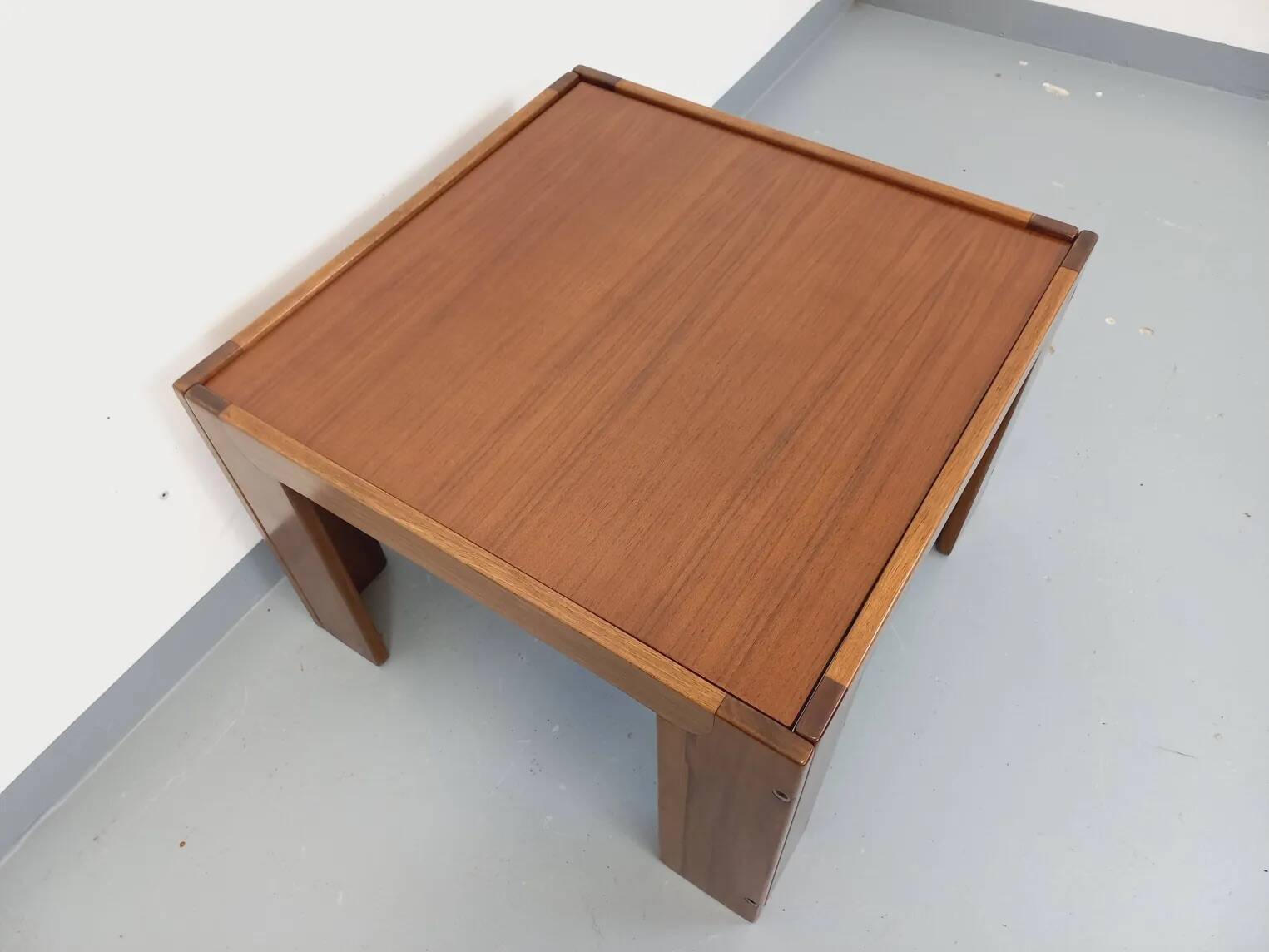 Vintage Italian square coffee table by Afra and Tobia Scarpa for Cassina.