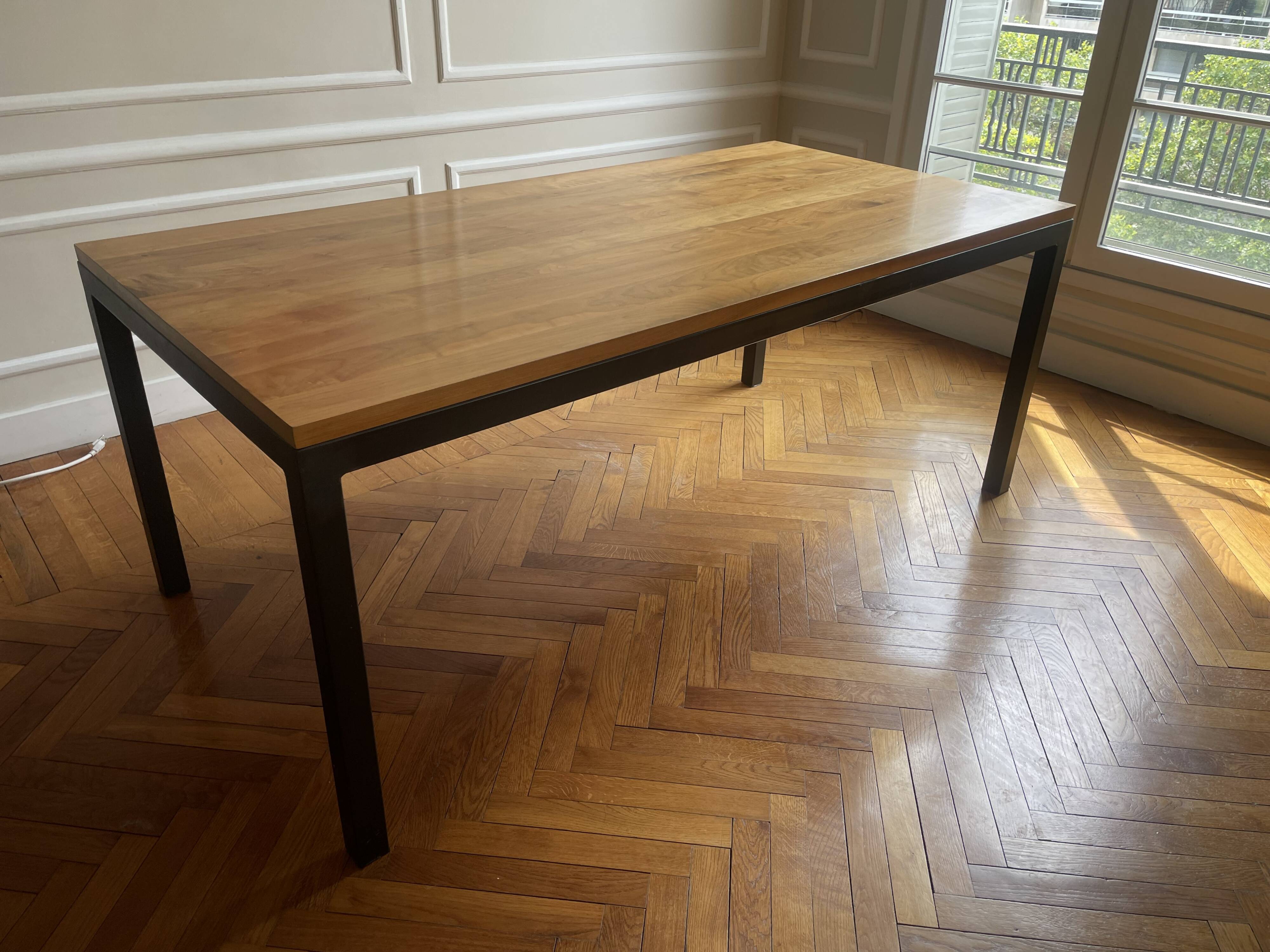 Table room & board parsons – noyer & metal structure – 183 × 91 cm
