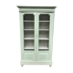 Screened and painted library Louis XVI style green celadon