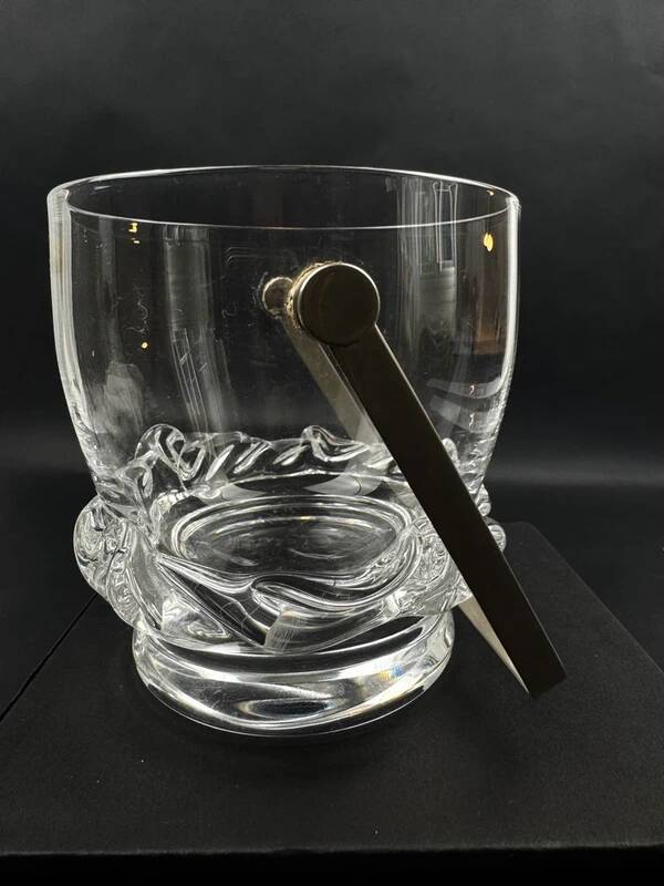 Seau à glaçons Daum France modèle Sorcy en cristal clair